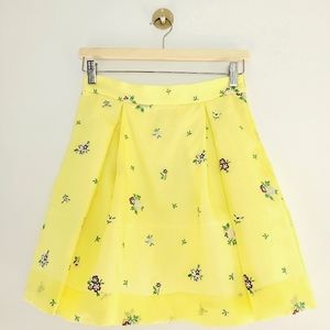 P.A.R.O.S.H. Mini Skirt Silk Embroidered Floral Pleated Tennis Designer Italy